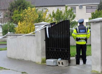 Gardaí at the scene earlier today.