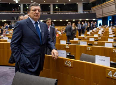 Jose Manuel Barroso in the European Parliament chamber in Brussels: MEPs this morning approved a draft proposal copperfastening Ireland's