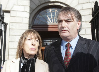 Bailey with his partner Jules Thomas outside the Supreme Court in Dublin yesterday