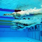 Action from heat 6 of the Women's 100m Freestyle (PA)