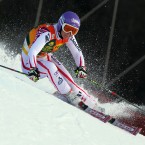 Austria's Michaela Kirchgasser skis during the first run of a women's Alpine Ski World cup giant slalom competition. (AP Photo/Alessandro Trovati)