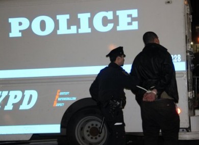 An Occupy protester being arrested early this morning at Zuccotti Park.