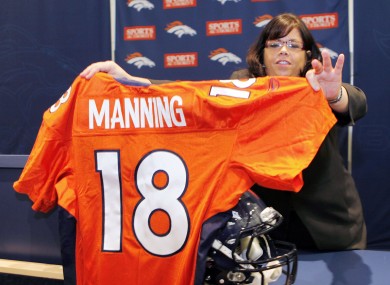 Manning's number 18 jersey has been revealed.