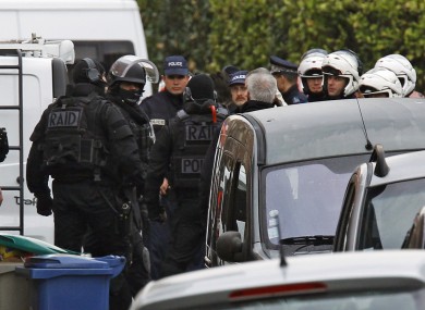 Police at the scene earlier today