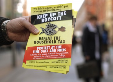 A leaflet urging people to protest at the Fine Gael Ard-Fheis this weekend