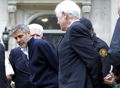 Actor George Clooney who was arrested and later released for protesting at the Sudanese Embassy in Washington.