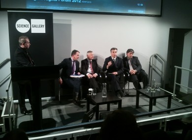 The panel at the #DRF2012 talk on copyright law in the Science Gallery in Dublin this afternoon