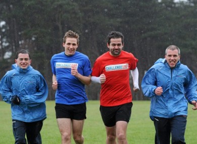 Brian Maher and Mike Sheridan with Special Olympics athletes Gary O'Brien and James Murphy