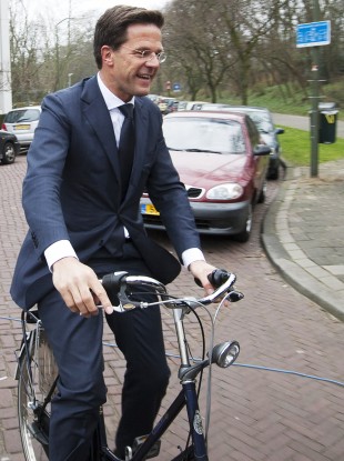 Dutch prime minister Mark Rutte could be on his bike (File photo)