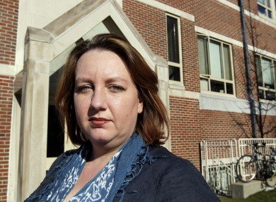 Carrie Twomey wants the USA to block the release of taped interviews carried out by her husband, saying their release puts her family in danger.