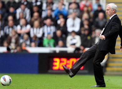 Newcastle United's manager Alan Pardew shows off his own skills against Bolton last week.