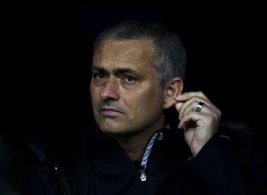 Mourinho on the bench in Madrid last night.