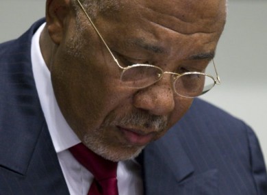 Charles Taylor in the courtroom today.