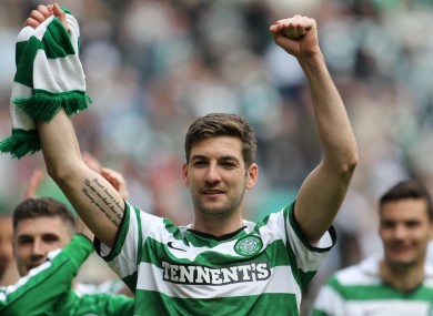 Charlie Mulgrew celebrates his side's victory.