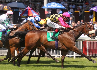 Pat Smullen on Tiddliwinks wins at the Curragh.