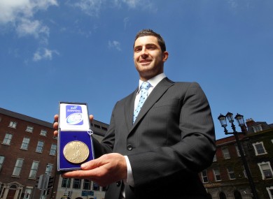 Rob Kearney with his ERC player of the year medal 2012