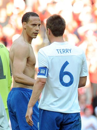 Ferdinand and Terry playing for England last year.