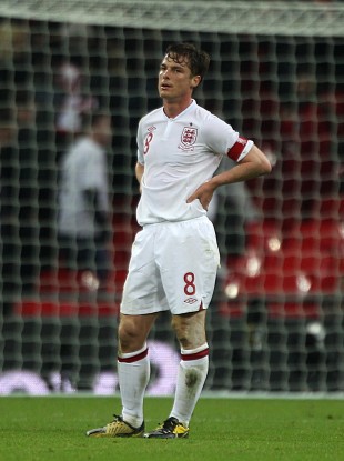 Parker captaining England in a friendly with the Netherlands.