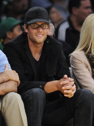 Tom Brady attends a recent LA Lakers basketball game.