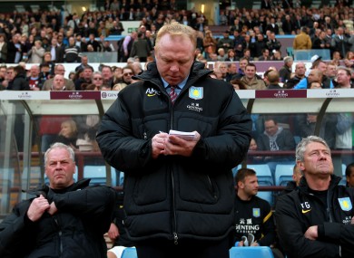 Alex McLeish: one season in charge at Villa Park.