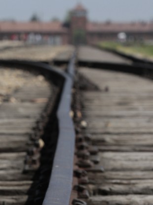 The train tracks at Auschwitz in Poland.