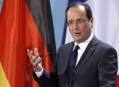 Francois Hollande in Berlin on Tuesday