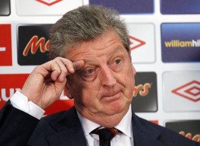 Roy Hodgson talks at a press conference at Wembley Stadium earlier.