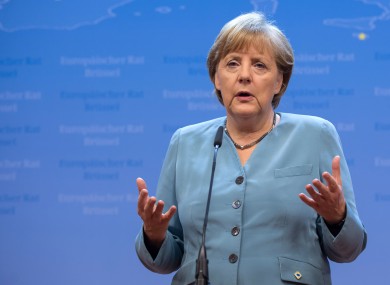 Angela Merkel speaking in Brussels today