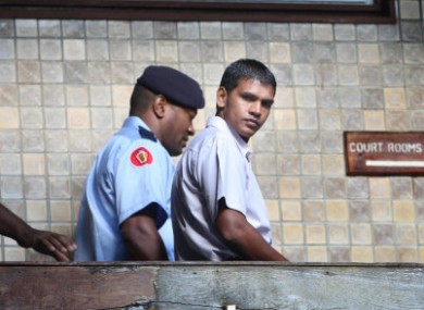 Murder accused Avinash Treebhoowoon at court today.