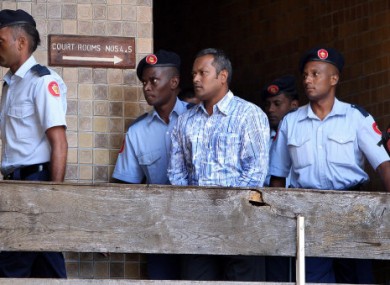 Defendant Sandip Moneea at the Supreme Court in Port Louis today.