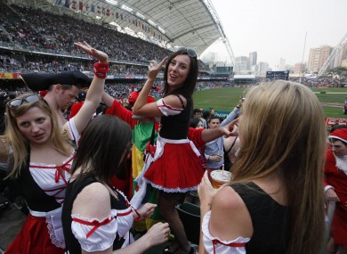English supporters at the Hong Kong Sevens earlier this year.