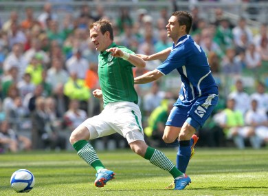 Ireland's Glenn Whelan and Sanel Jahic of Bosnia