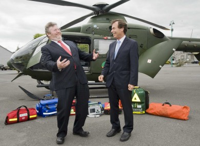 Ministers James Reilly and Alan Shatter launch the pilot Emergency Aeromedical Service today in Athlone