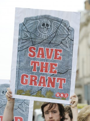 File Photo: USI holds funeral procession to mark the 'Death of Education in Budget 2012' in November 2011