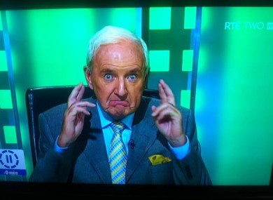 Bill O'Herlihy crosses his fingers for an Irish win.