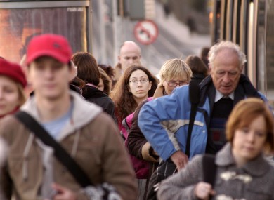 Commuters at Heuston Station in Dublin