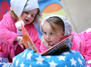 Some children enjoying a few bedtime books at the launch of Bord Gáis' ReadTogether initiative.