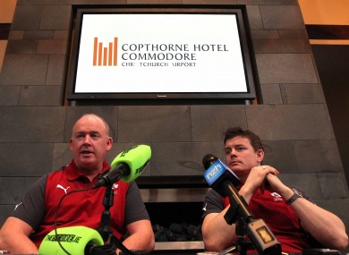Declan Kidney and Brian O'Driscoll on Thursday.