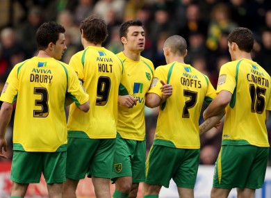 Norwich City's defensive wall (File photo)
