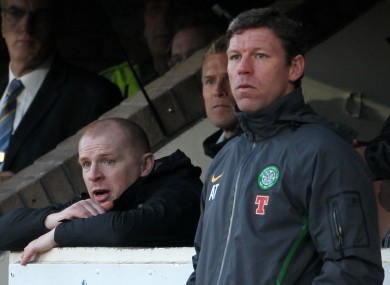 eltic manager Neil Lennon with then assistant Alan Thompson.