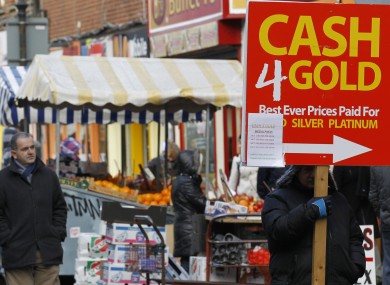 A Cash For Gold sign in Dublin city centre
