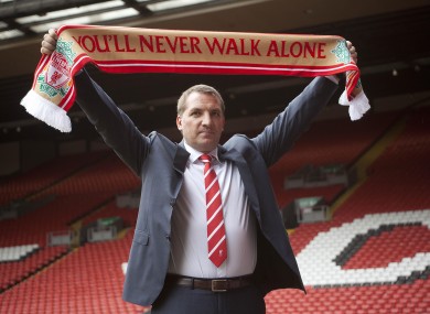 Rodgers at Anfield this morning.