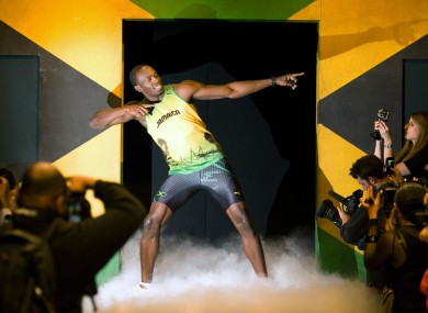 Usain Bolt wearing the 2012 Jamaican Olympic kit during a photocall recently.