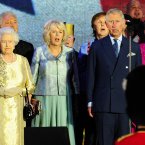 The National Anthem. One will be informing Sir Elton that he needs to sing up if he wants to borrow any more outfits (Ian West/PA Wire/Press Association Images)