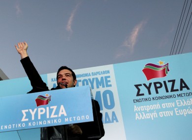 Alexis Tsipras during a pre-election rally