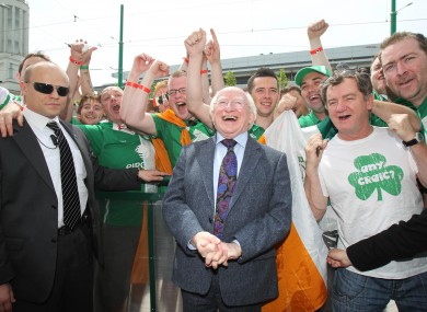 Michael D in Poznan last week, having the craic