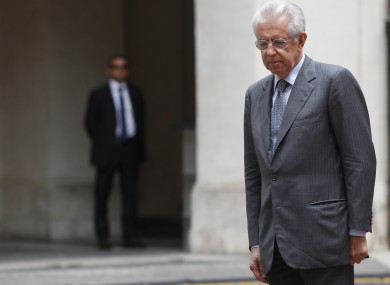 Mario Monti in Rome yesterday