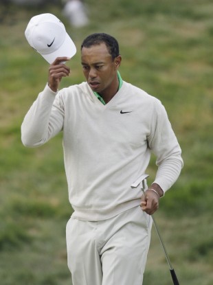 Tiger Woods walks off the 18th hole during the third round of the US Open.