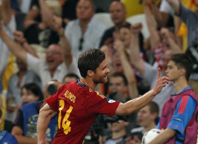 Alonso celebrates his goal.