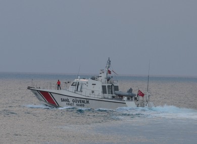 Turkish coast guard searches for the Turkish warplane which was downed by Syria on Friday off Samandagi in Hatay
